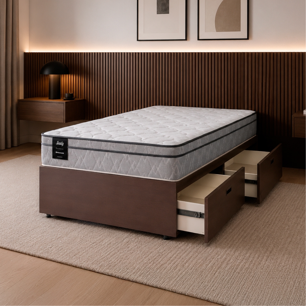 Cama Cajón Antilla 1 Plaza y Media (090x190) Wengue Squad