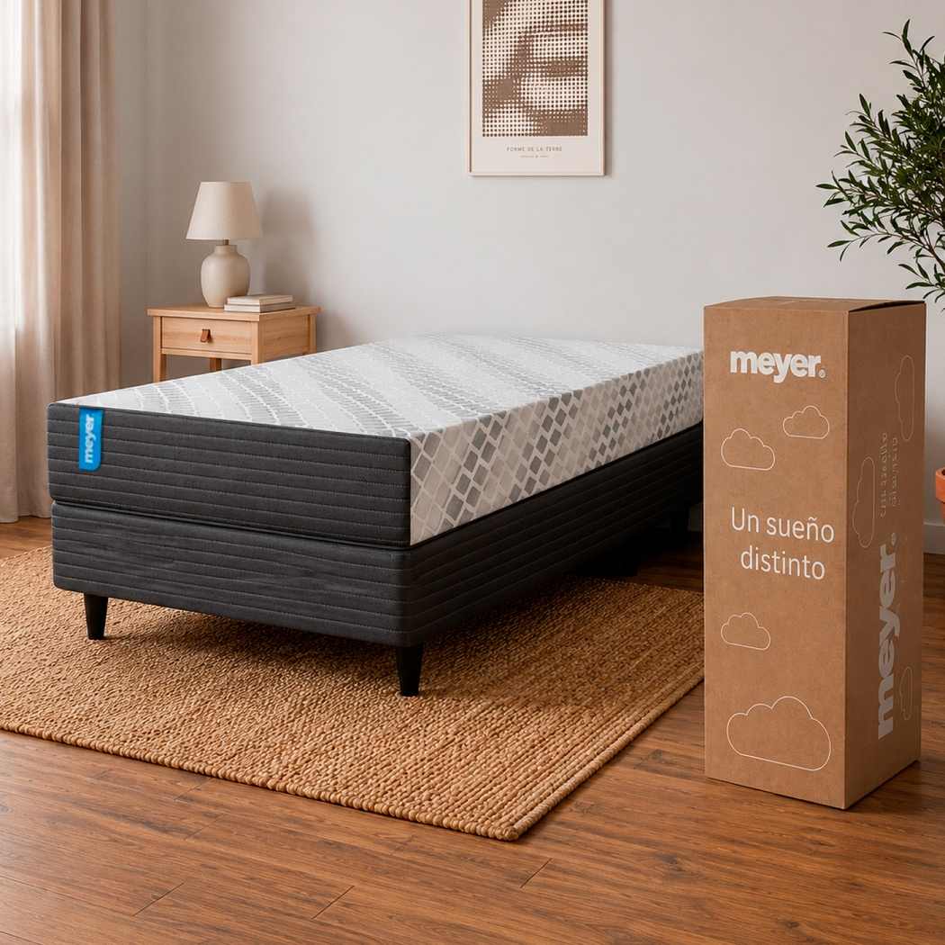 Sommier y Colchón en Caja 1 Plaza Espuma Meyer Dream Compact (080x190)
