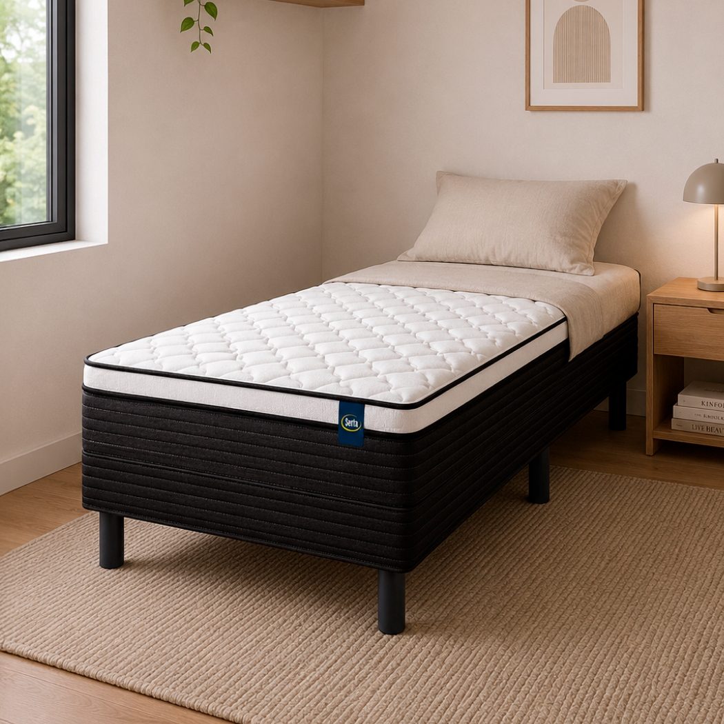 Sommier 1 Plaza y Media Resorte Serta Detroit Euro (090x190)