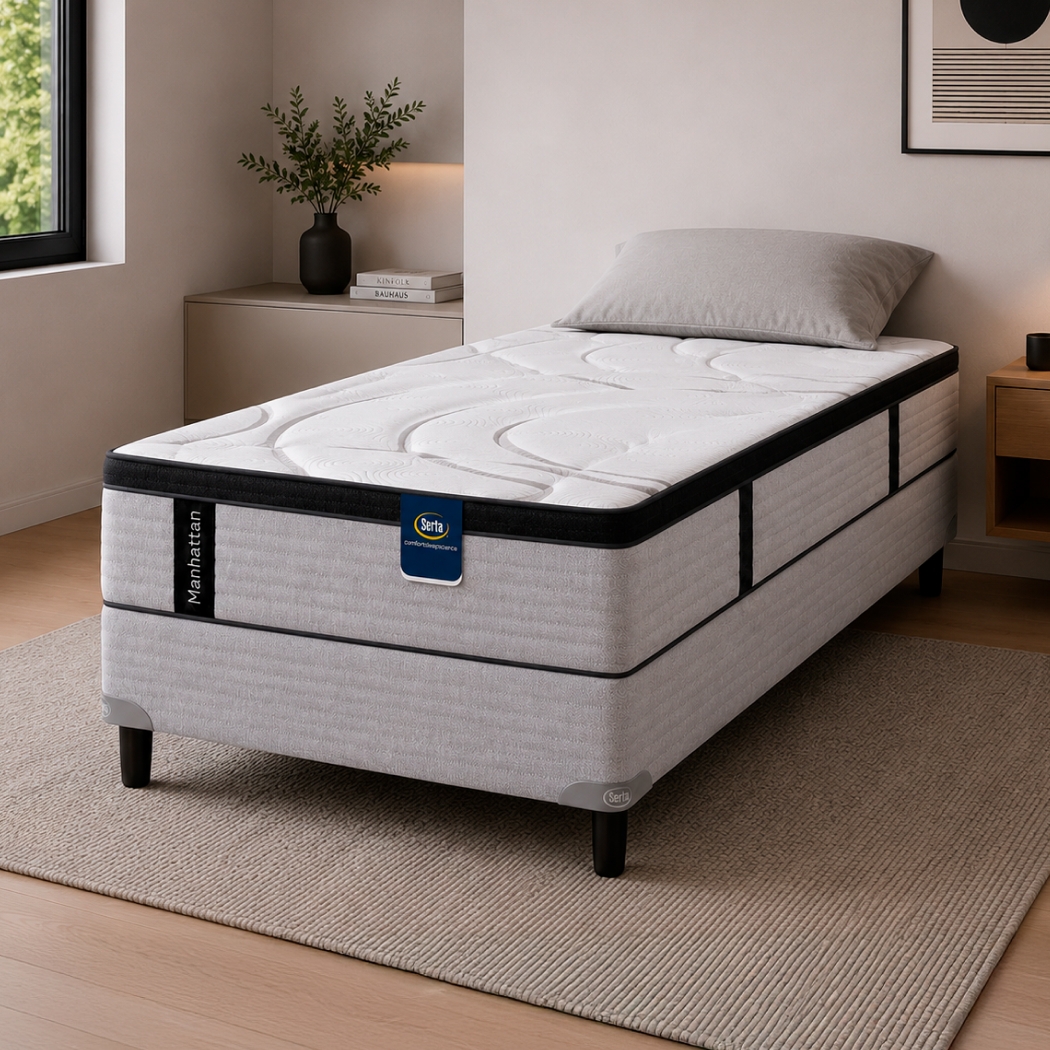 Sommier 1 Plaza y Media Resorte Pocket Serta Manhattan (090x190)