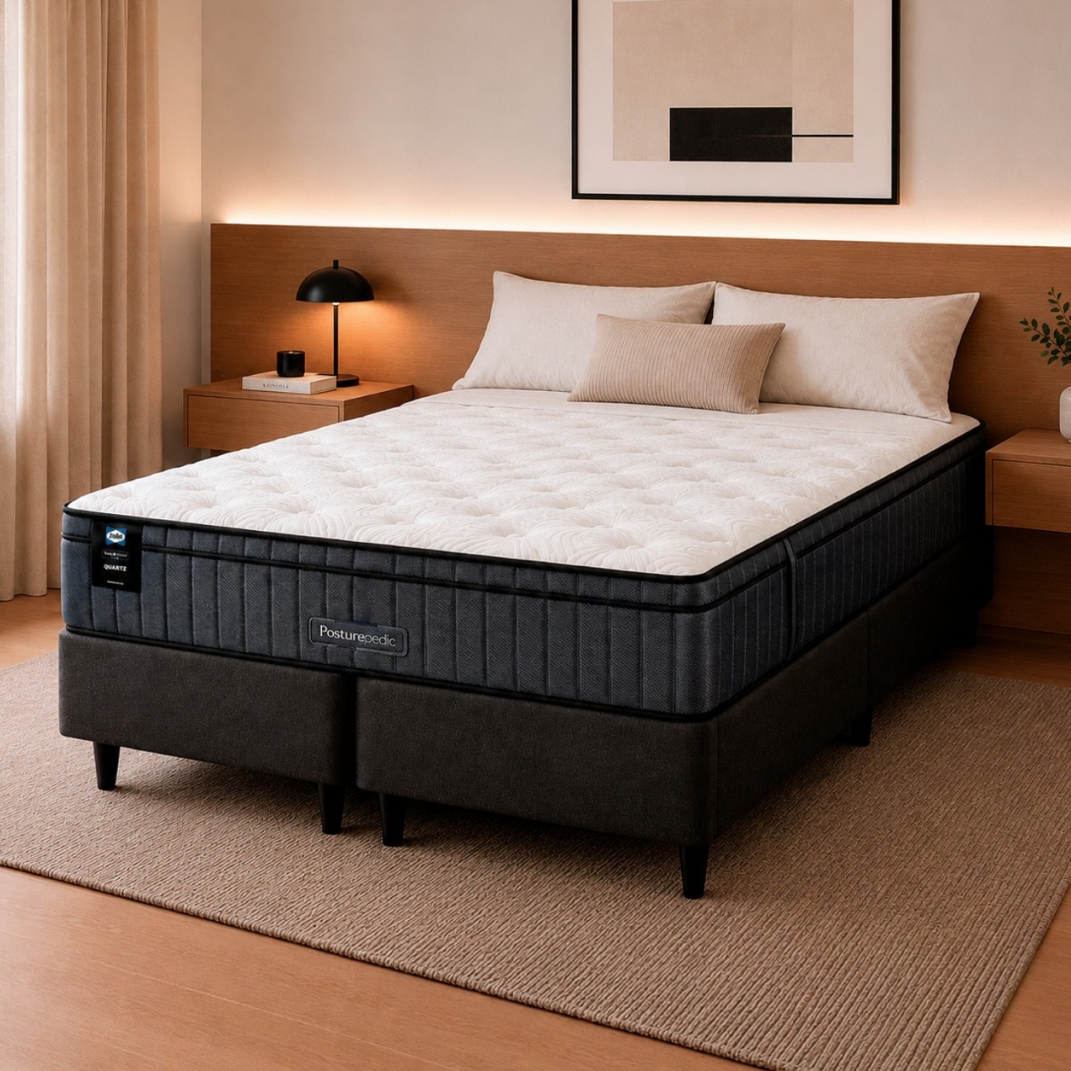 Sommier de Regalo + Colchón 2 Plazas y Media Resorte Pocket Sealy Quartz (160x200) 