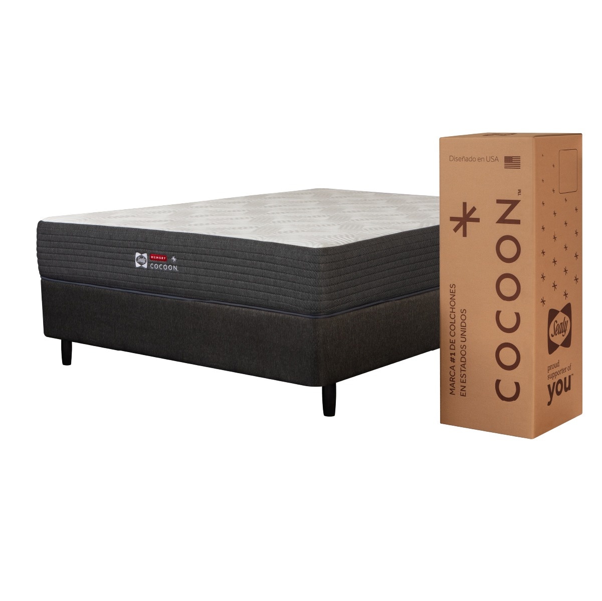 Sommier y Colchón en Caja Sealy Cocoon Memory