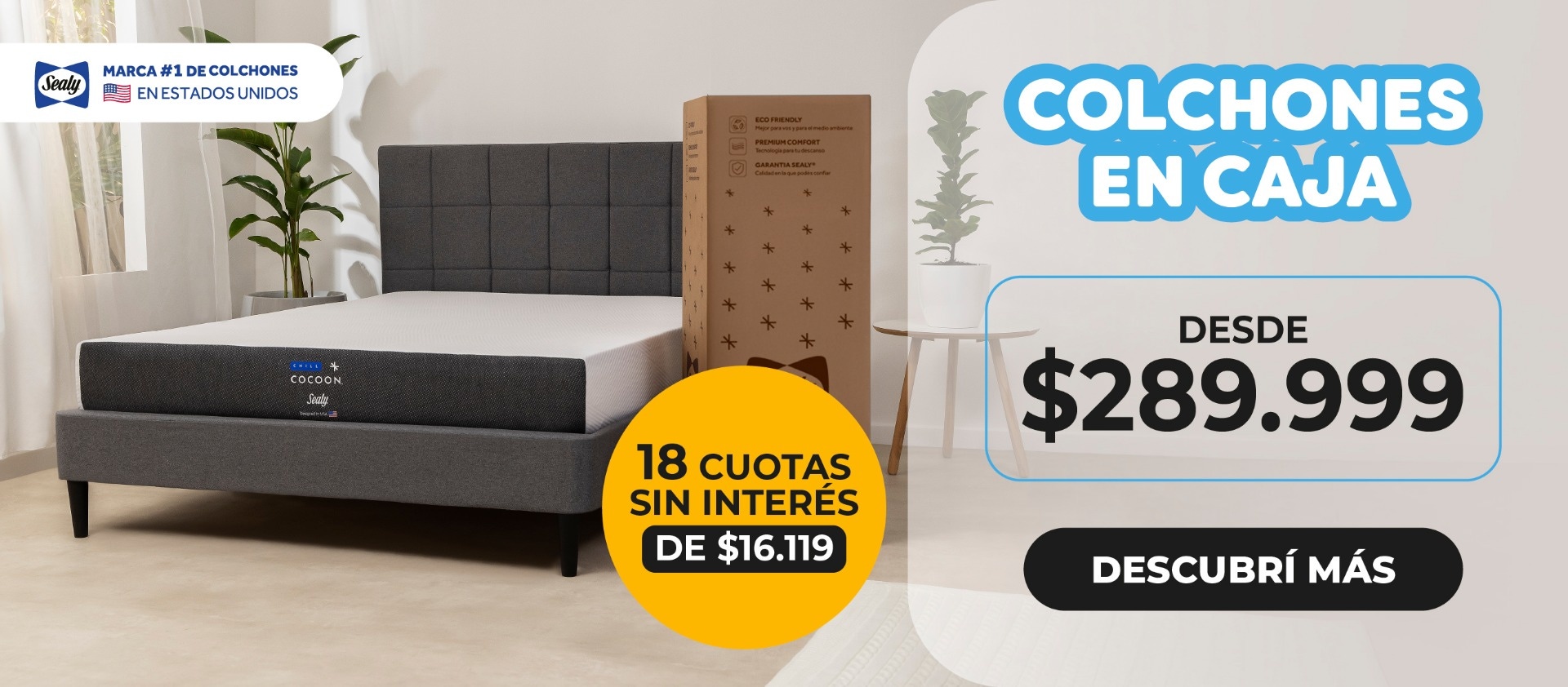 Colchon en caja 2 plazas espuma meyer dream compact