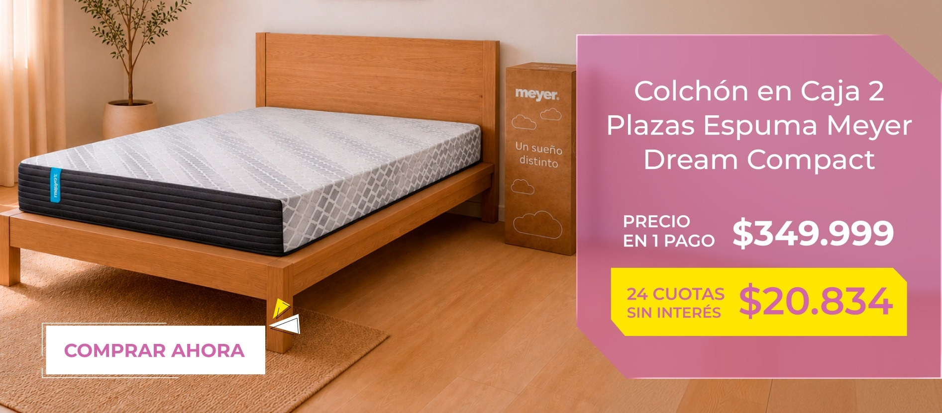 Colchon en caja 2 plazas espuma meyer dream compact