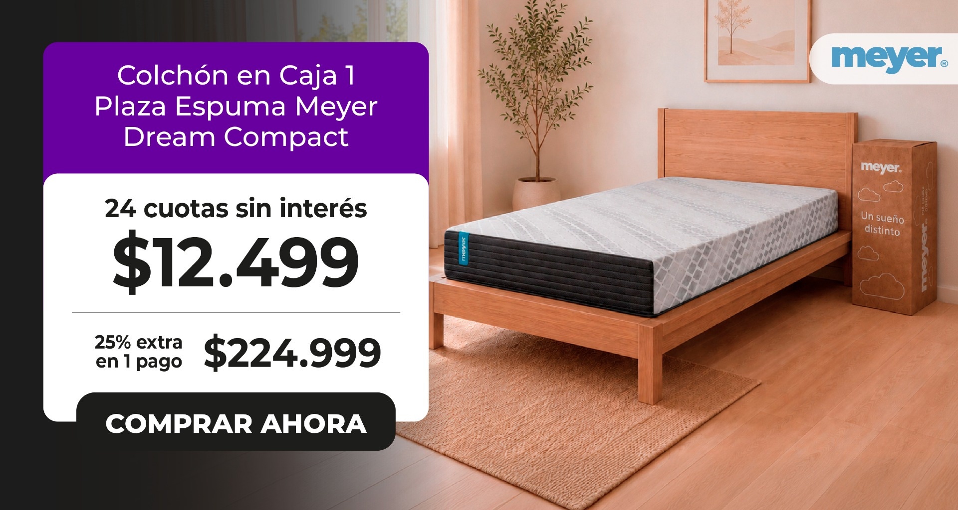 Colchon en caja 2 plazas espuma meyer dream compact
